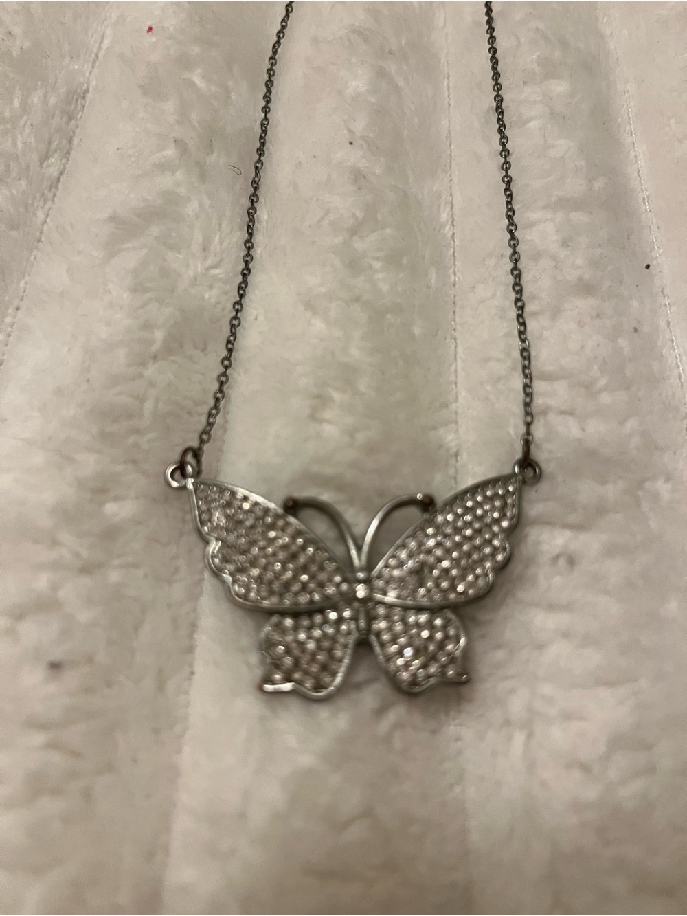 Silver Butterfly Pendant Necklace